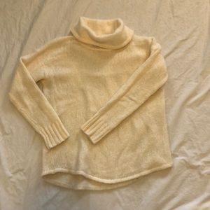Eddie Bauer cream turtleneck sweater
